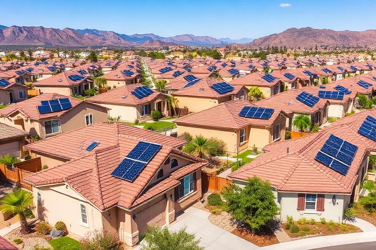 Solar-powered neighborhood in California